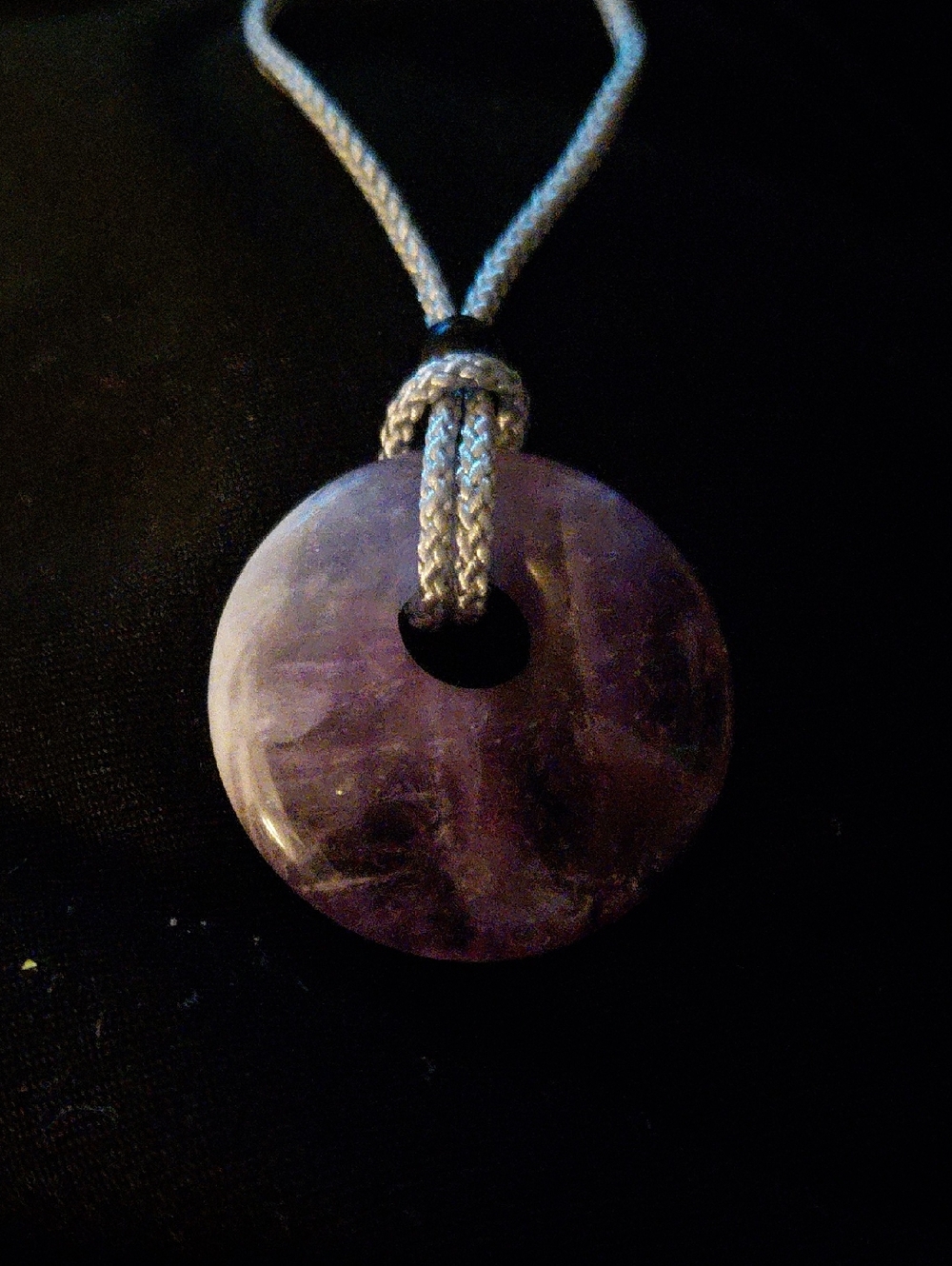 Purple Amethyst Donut Pendant Necklace